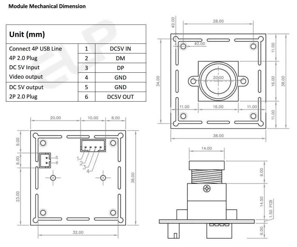 ELP-USB100W03M-L36