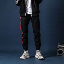 Мужские спортивные штаны, Новое поступление, весна-лето, мужские новые брюки, новые, с боковой полосой, контрастные цвета, для бега, эластичная талия размера плюс