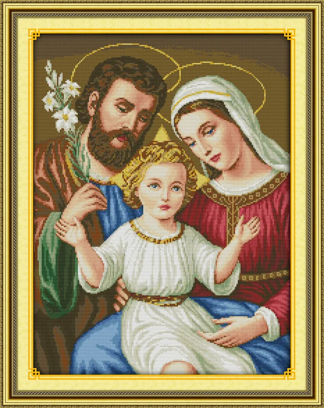 

Jesus family so warm Printed Canvas DMC Counted Chinese Cross Stitch Kits printed Cross-stitch set Embroidery Needlework