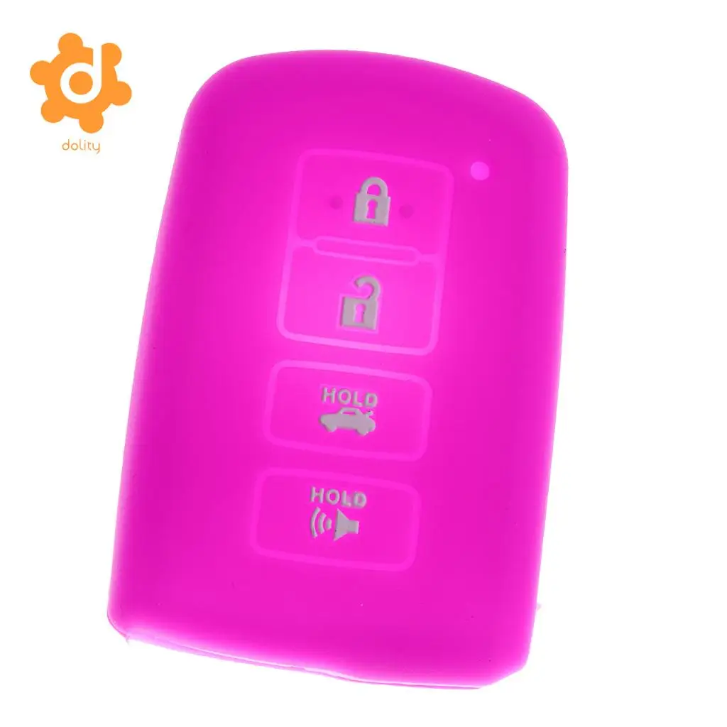 2pcs Silicone Car Key Shell Case Cover for Toyota Avalon RAV-4 Purple+Yellow