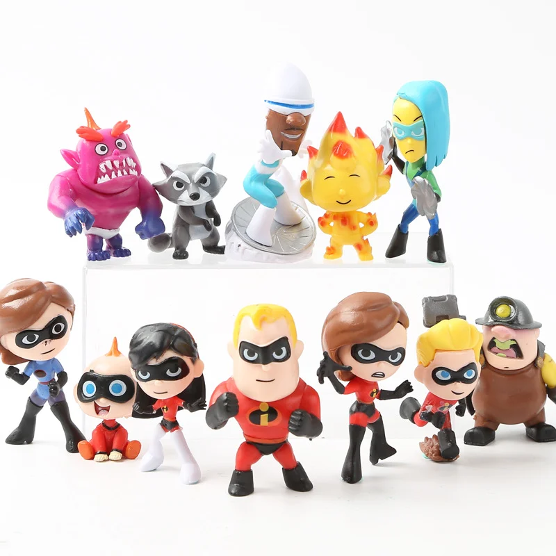 12Pcs Set The Incredibles 2 Movie Mini PVC Figures Models Kids Toys Gift UK 