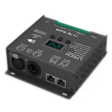 Светодиодный контроллер dmx декодера; DC12-24V вход; 5A* 5CH выход RGB/RGBW Led контроллер XLR-3/RJ45 8/16 бит 256/65536 серый уровень