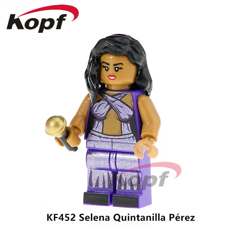 

20Pcs Building Blocks Super Heroes Selena Quintanilla Perez Bob Ross Mr.Bean Trump Dolls Bricks Children Toys Gift KF452