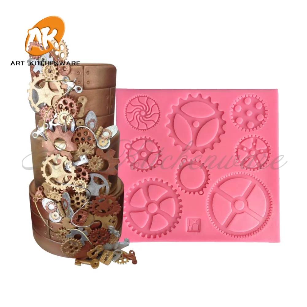 

Gear Silicone Cake Mold Design Cake Cupcake Decoration Fondant Decorating Mould Lace Mold Sugarcraft Bakeware Tools SM-563