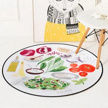 Забавный фруктовый узор, декоративный коврик для пола, компьютерный стул, для гостиной, спальни, круглый ковер, коврики, Нескользящие, чайный стол, круглые ковры