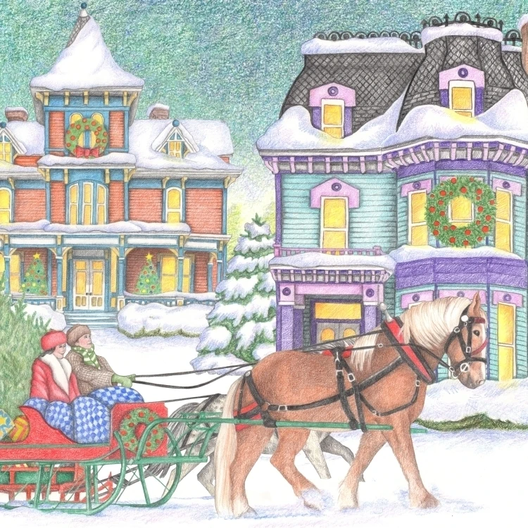 Snow Village IV Poster Print by Wendy Hogue Berry (24 x 18)