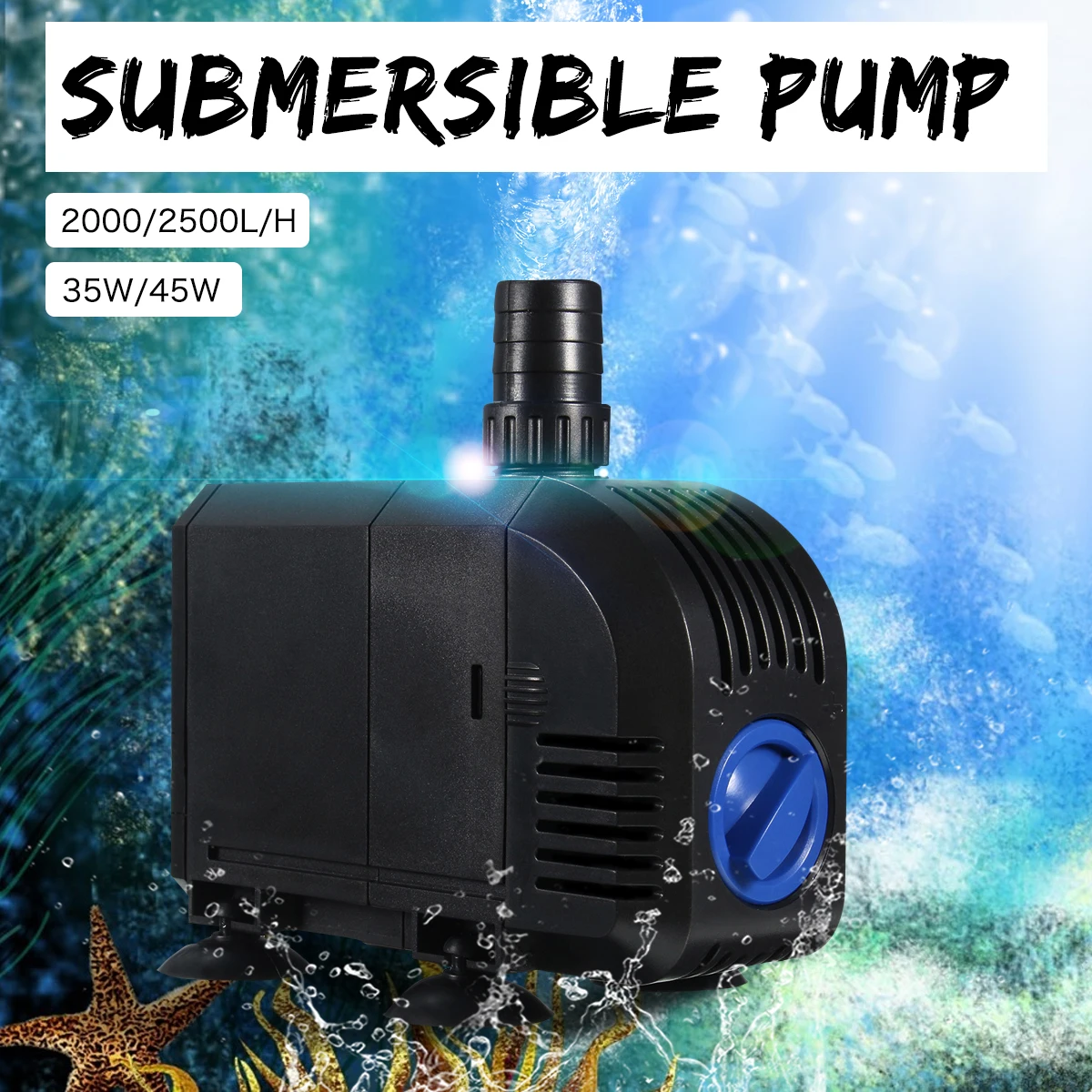 

35W/45W Waterproof Multi-Functional Submersible Water Pump for Aquarium Fountain Fish Tank Pool Pond Water Sump Filter Pump