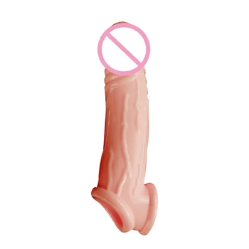 Delay Penis Sleeve Realistic Dildo CondomTextured Extension Penis For Couple Ring Sex Products Adult Sex Toys For Men Games Shop 5