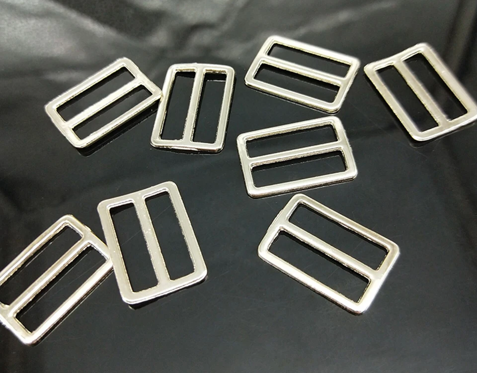 Description Picture 5 of item10pcs/lot Silver Iron plating Curve Tri-Glide Slider Adjustable Buckle for Bags Webbing suspender buckles