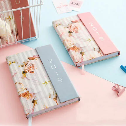 

A5 kawaii Diary Weekly Planner Notebook Cute Turn over Magnetic buckle Floral Flower Schedule Book Office school Supplies Bojo