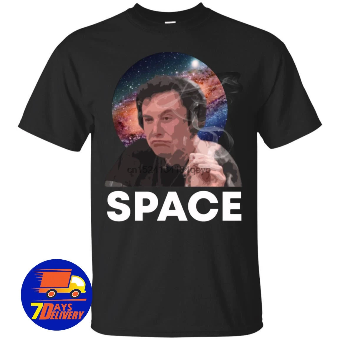 

High Elon Musk T-Shirt Elon Musk Smoking SpaceX Tee Shirt Short Sleeve S-3XL