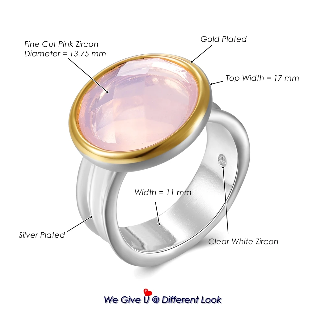 Koop DreamCarnival 1989 Top Kwaliteit Merk Vrouwen Zilveren Kleur Ringen Kussen Cut Roze Zirkoon Wedding Party Moet Jewlery WA11709