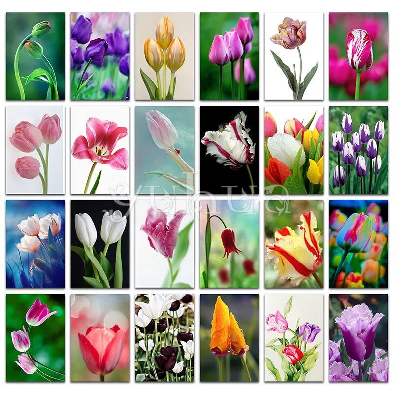 

Full Round Diamond mosaic Flowers Full Square Diamond painting tulip 5D DIY Diamond embroidery Cross stitch Loves