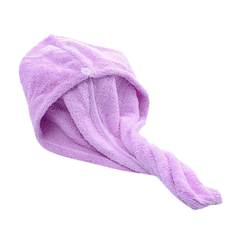 Женская однотонная быстросохнущая шляпа для волос цвет коралловый флис банное полотенце для волос сухая шляпа Кепка быстросохнущая леди банный инструмент