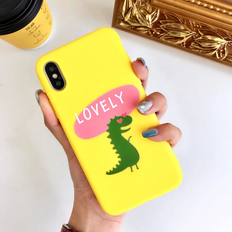 Luxury Phone Case for iphone XS XR XS Max Cartoon animal Dinosaur dog Soft TPU Silicone Cover for iphone X 6 6s 7 8 Plus Case