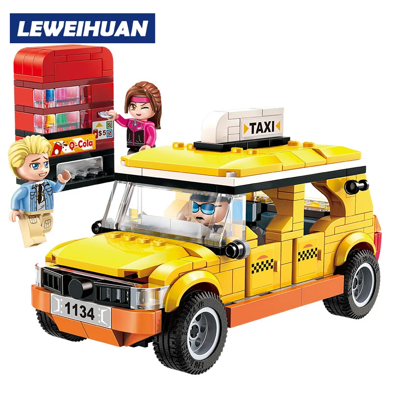 City Roadster Car bus Taxi Car Building Blocks Sets DIY Bricks Educational Toys Compatible With Legoings City Friends