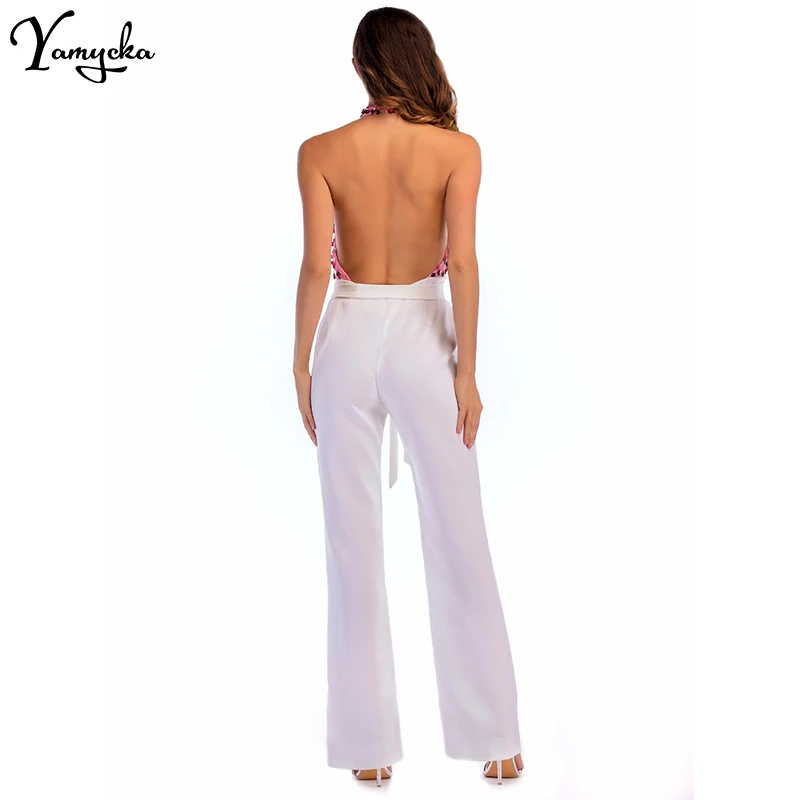 Sexy Rompers Womens New Arrivals Jumpsuit for Women Sequins Patchwork Summer Elegant Bandages Club Party Bodysuit Overalls 2018