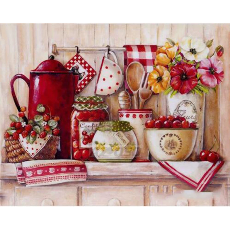 

Retro Cups DIY Diamond Painting Cross Stitch Full Square Diamond Embroidery Rhinestones Diamond Mosaic