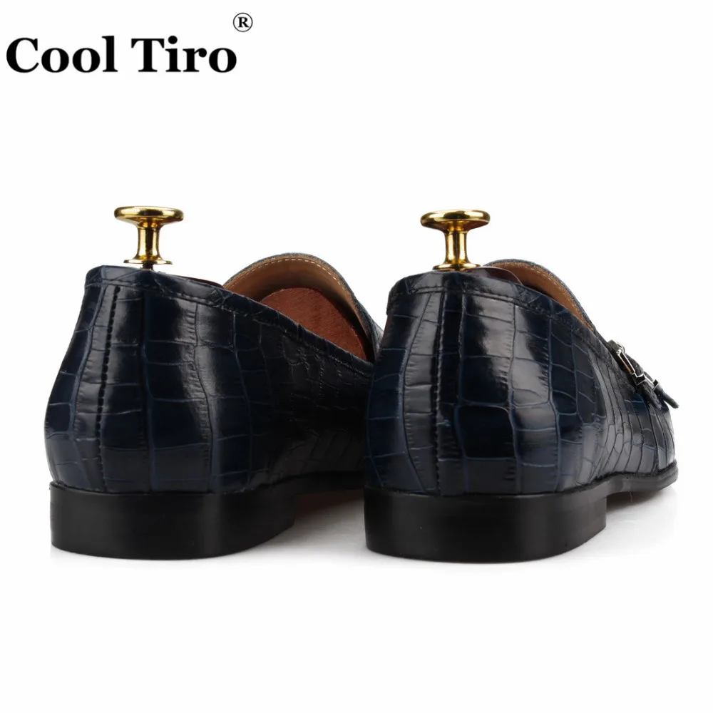CROCODILE DOUBLE-MONK LOAFERS Dark blue (9)