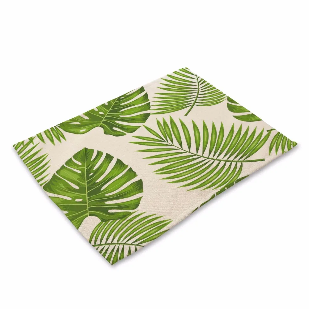 Green Leaves Pattern Table Mat Kitchen Decoration Placemat Table Napkin For Wedding Dining Accessories Table Mat Green Leaves Pattern Table Mat Kitchen Decoration Placemat Table Napkin For Wedding Dining Accessories Table Mat
