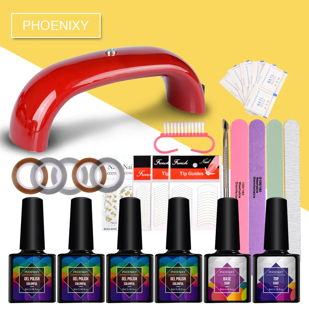

Full Nail Set Nail Gel Polish Set 4Pcs 8ml Nail Polish 6W LED Lamp Varnish Polish Semi Permanent Manicure Tools Set Nail Gel Kit