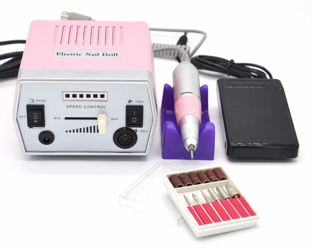 

Pink Electric Nail art Drill manicure machine nail Pedicure drill pen Nail File Nail Tools set kit 6 bits of accessory