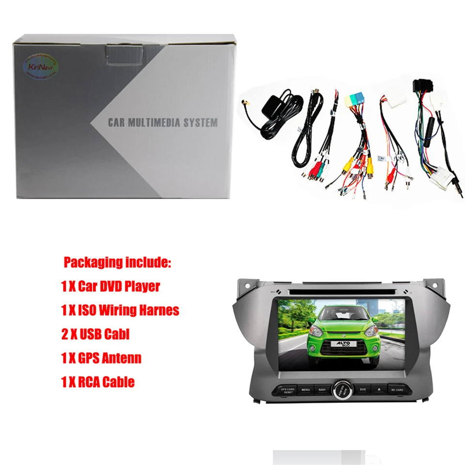 KiriNavi, четыре ядра, 4G, android 7, сенсорный экран, автомобильное радио, gps для Suzuki Alto Celerio, mp3, поддержка 2009-2013, 4K видео, 4G