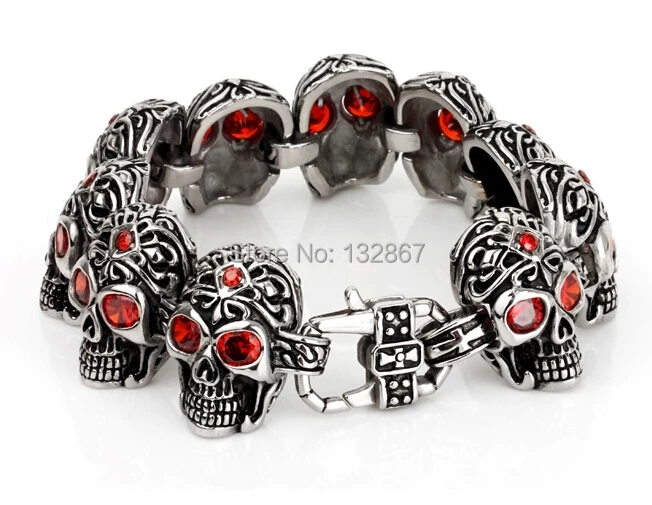 Браслет мужской с кристаллами красных глаз 26 мм|bracelet balance|bracelet moodsteel spray |