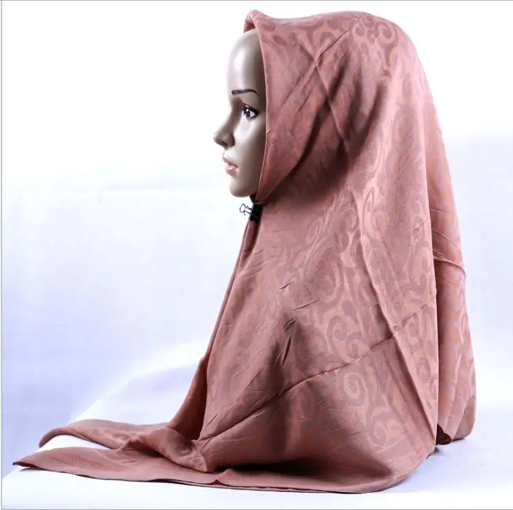 110x110 см атласный платок на голову, винтажный жаккардовый мусульманский платок, хиджабы для женщин, исламский тюрбан, тюрбан, исламский головной убор - Цвет: C9