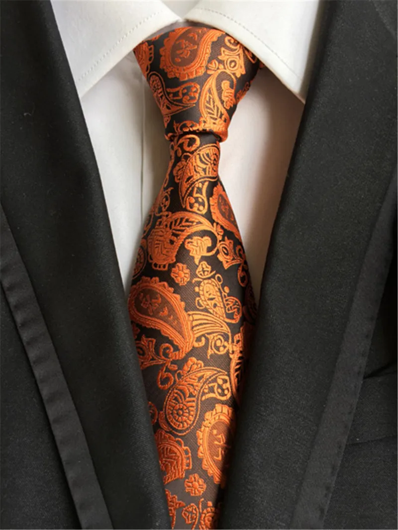 SCST Brand New Corbatas Paisley Floral Print Slim Gravata Mens Necktie
