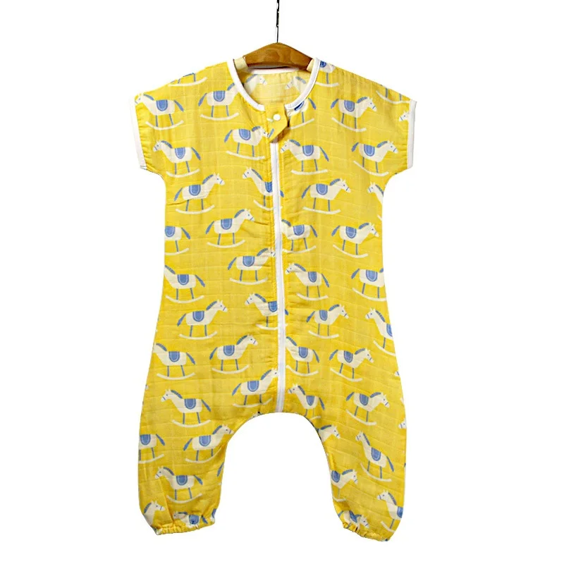 Baby Sleeping Bags Legs Muslin Cotton Sleeveless Sleep Sack Summer Soft