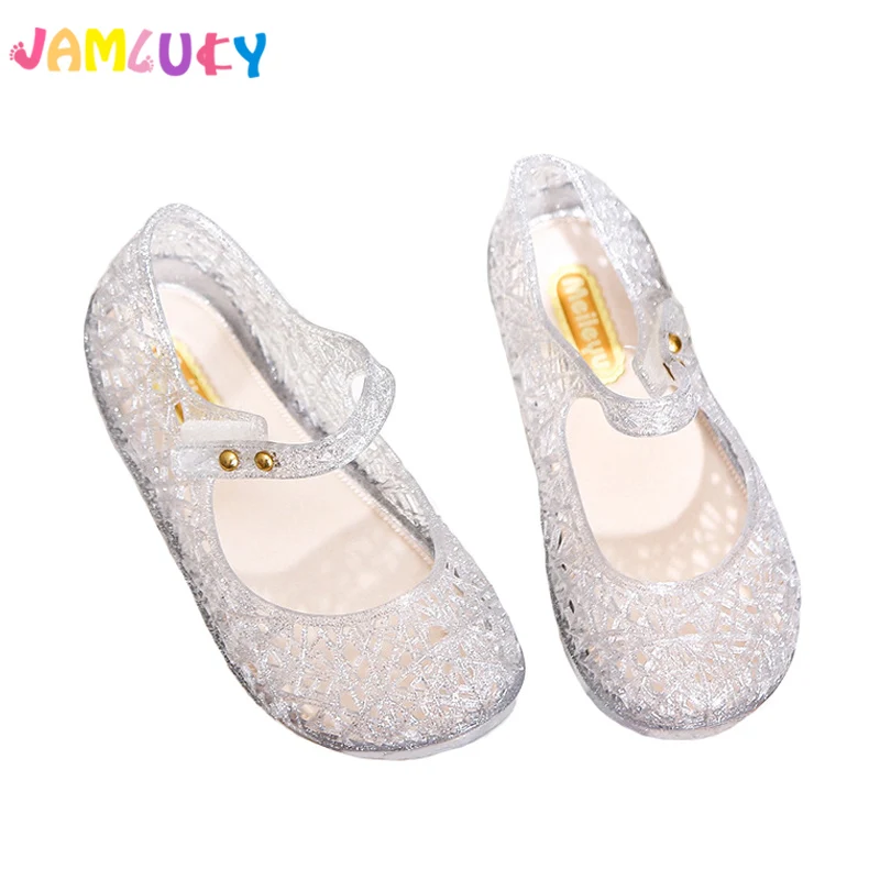 

2018 Kids Sandals Shoes Girls Summer Mesh Hole Breathable Shoes Children Crystal Princess Jelly Shoes Sandals For Girls Shoes