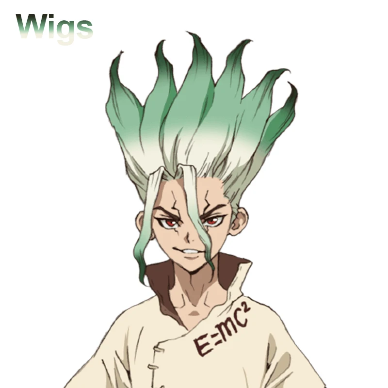 New Anime Dr.STONE Senkuu Cosplay Costumes Halloween Costumes for Man - Цвет: Wigs