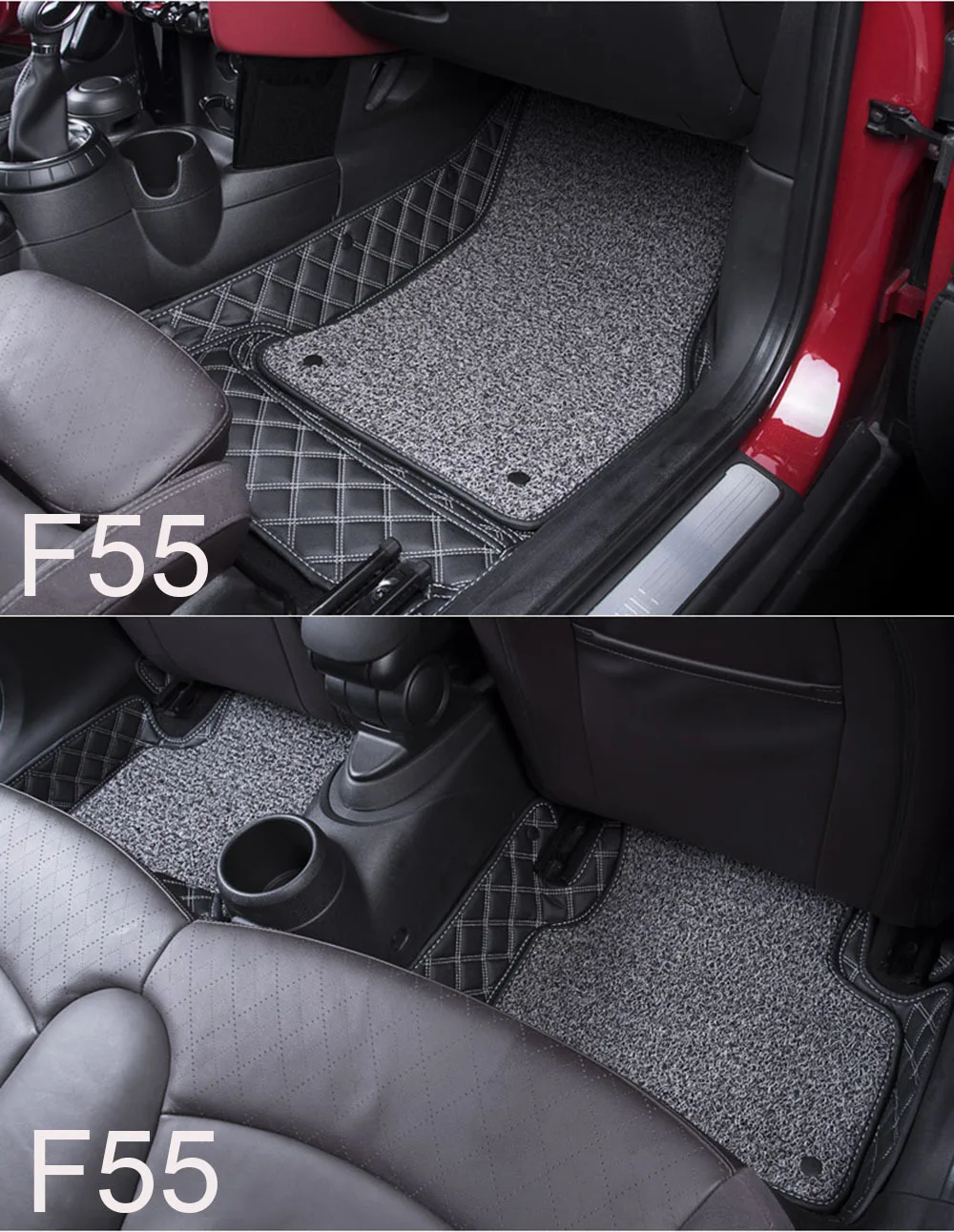 1 Набор автомобильных ковриков, коврик для переднего и заднего вкладышей, двухслойный коврик для Mini Cooper F54 Clubman F55 F56 F60 Countryman, автомобильные аксессуары