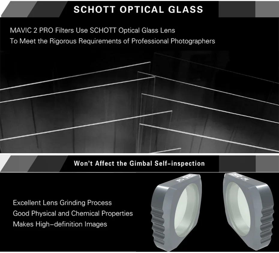 Фильтр для дрона Набор для DJI OSMO карманный фильтр ND4 8 16 ND32 ND64 для OSMO карманного стекла камеры аксессуары комплект нейтральной плотности