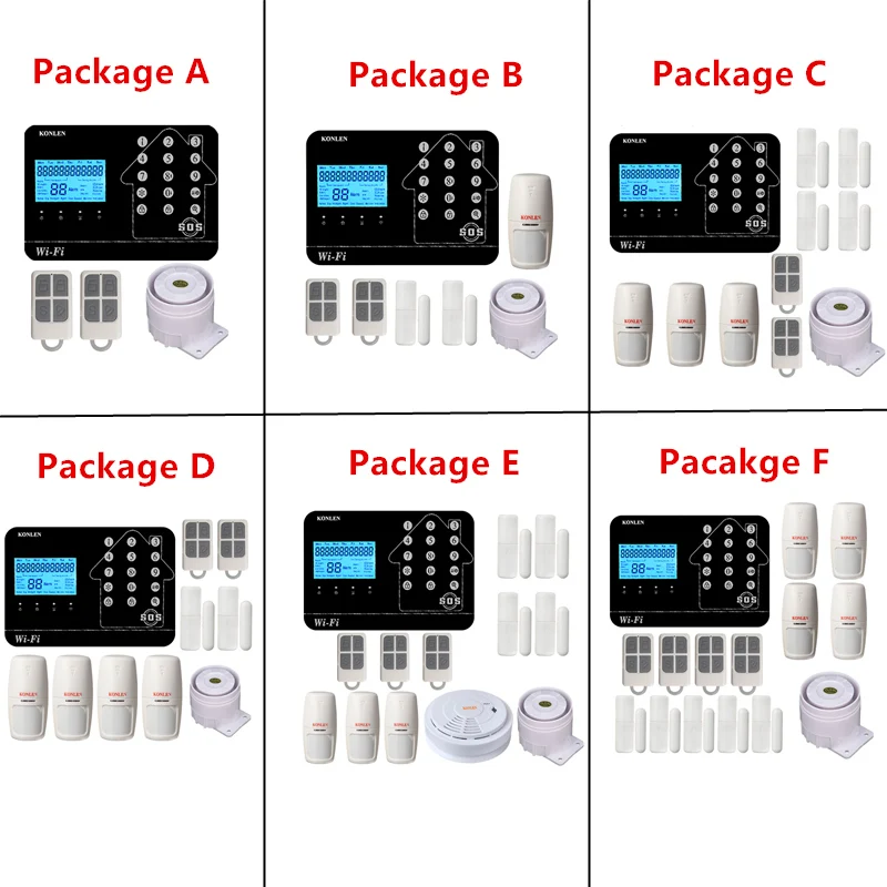 KONLEN WIFI GSM PSTN домашняя сигнализация Беспроводная Проводная для умного дома