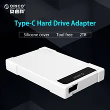 ORICO SATA Adapter 2.5 Inch Hard Disk Drive Case Type-C to SATA HDD Enclosure with Silicone Case Tool Free External HDD Case Box