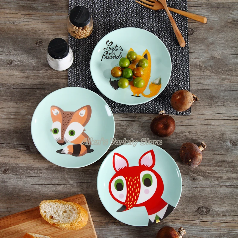 

Low price Animal Cartoon Dessert breakfast plate Ceramic soup plates steak fruit dish Child dishes Porcelain Tableware Platter