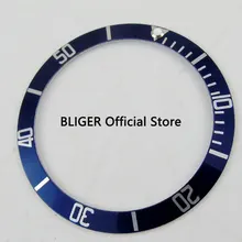 Высокое качество мм 38 мм синий сплав ободок светящийся точечный вставка fit SUB автоматический механизм сделано BLIGER factory