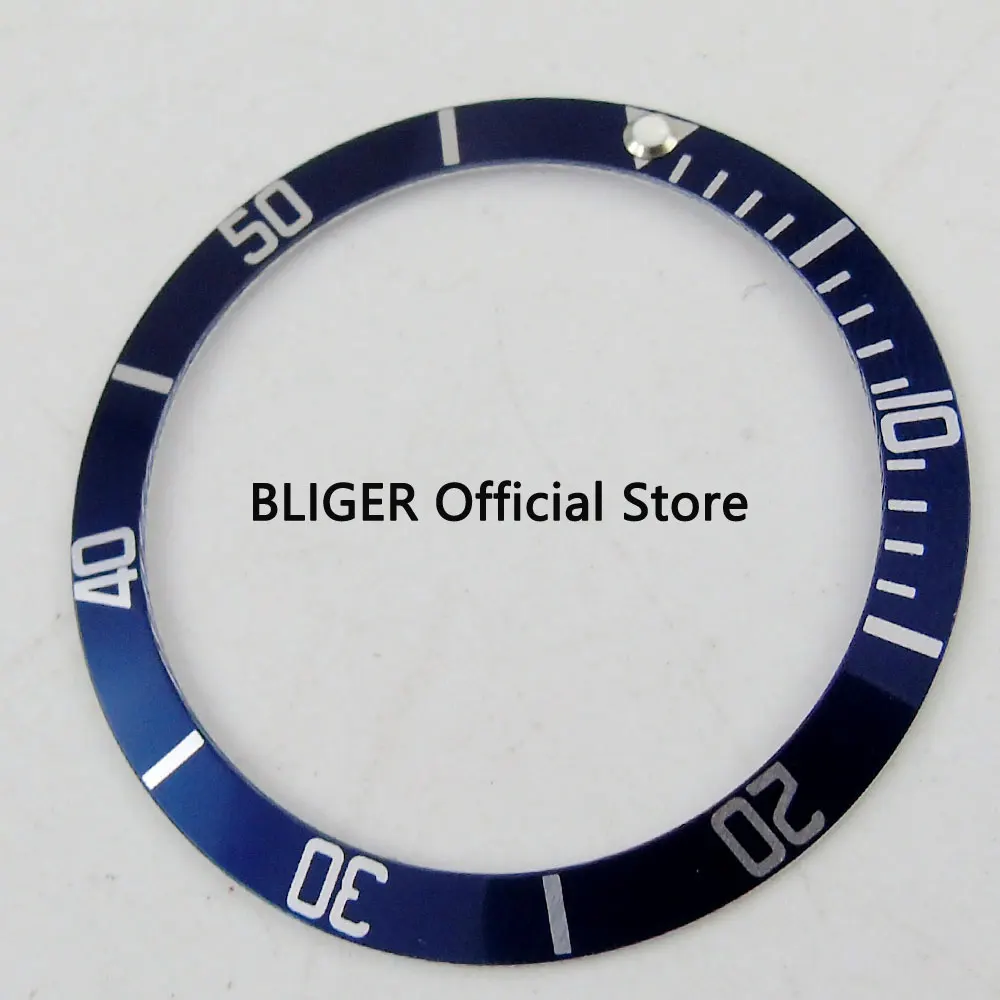 

Top quality 38mm blue alloy bezel luminous dot insert fit SUB Automatic movement made by BLIGER factory
