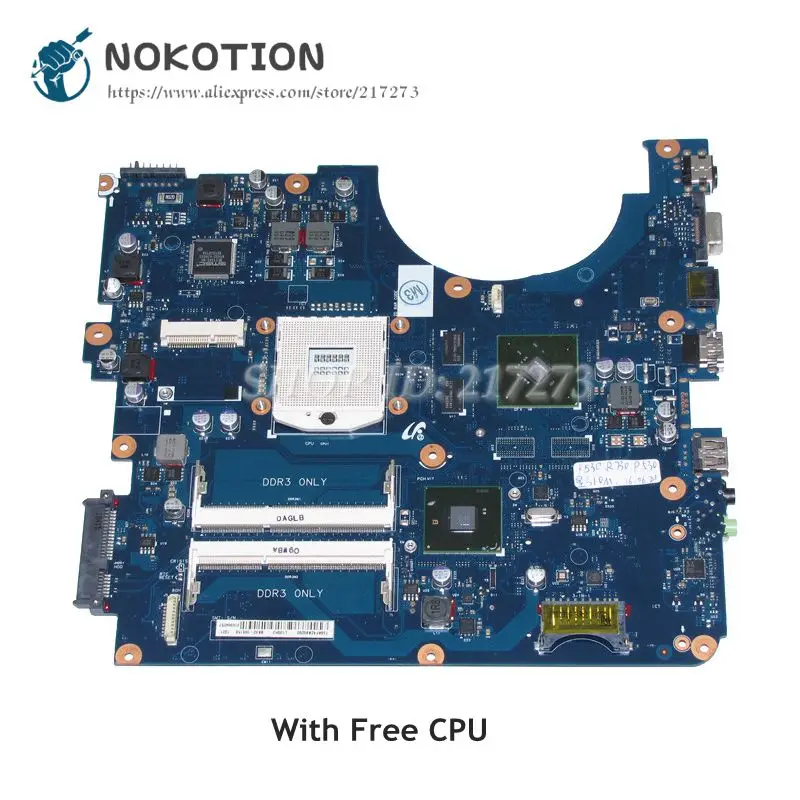 NOKOTION для Samsung R780 R728 материнская плата ноутбука BA92 06515A 06515B HM55 DDR3 GT310M Бесплатный