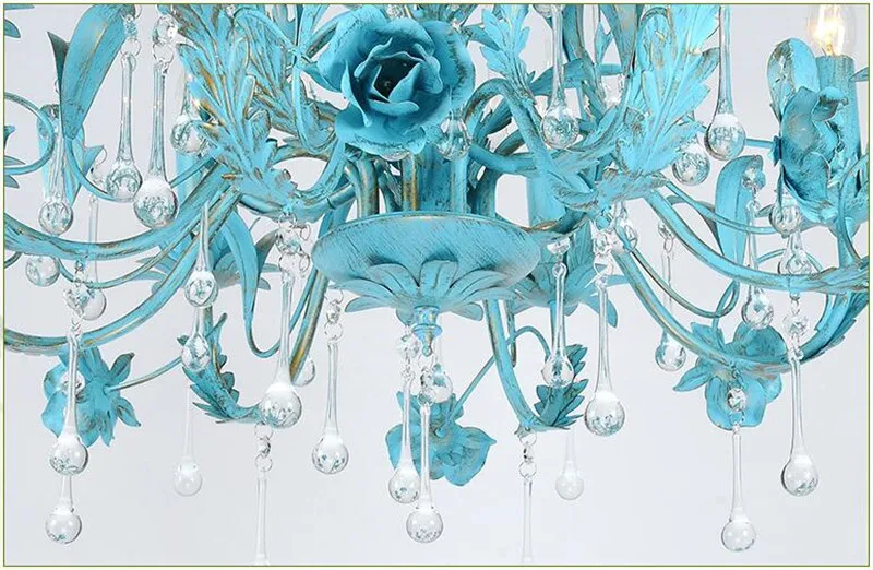 Luxury crystal blue pendant light (27)