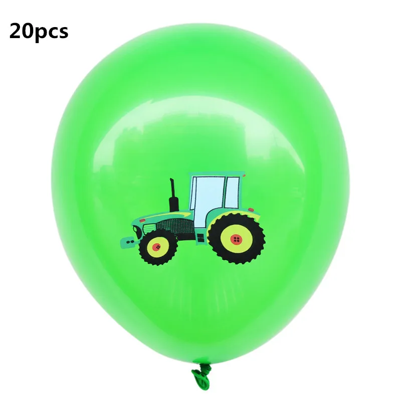 Ферма тема войлок с днем рождения баннер трактор Кубок торт Топпер строительство автомобиль день рождения украшения для детей мальчик сувениры - Цвет: green balloon