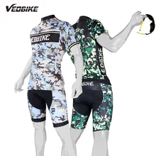 VEOBIKE Camouflage Pro Cycling Jersey Set Bike Uniform Cycle Shirt Ropa Ciclismo Bicycle Wear MTB Sports Breathable Clothing