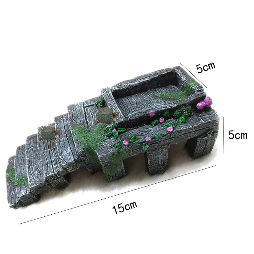 3D полый дизайн, черепаховая терраса, украшение из смолы, греющаяся платформа, угловая рампа, голосовые рептилии и земноводные игры для аквариума
