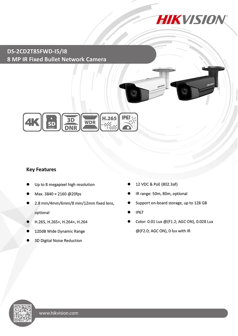 Hik 8-канальный POE NVR комплект CCTV система безопасности DS-7608NI-K2/8 P 4 шт. наружная 8MP пуля POE IP камера DS-2CD2T85FWD-I8