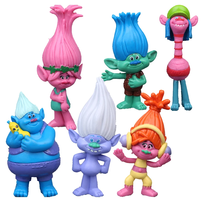 6 Pcs/Set Trolls Toy Childrens Action Figure Toy Mini Figures Model