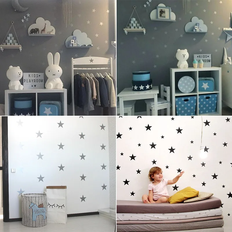 Детская настенная наклейка со звездами для детской комнаты, Настенная Наклейка для детской комнаты, детские наклейки на стены, художественные обои, украшение для дома