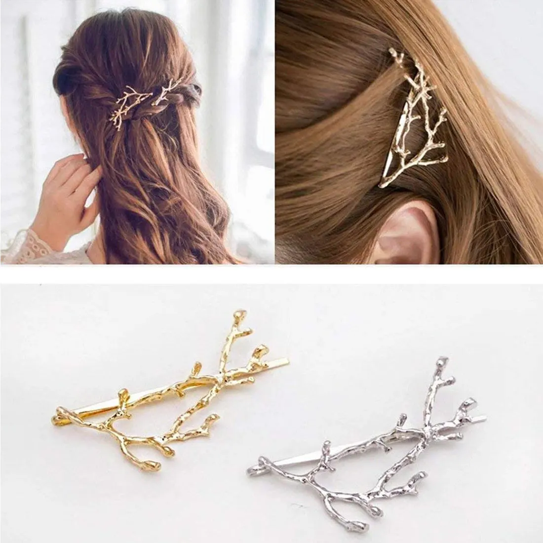 

Fashion simple ladies branch hairpin metal hair accessories girl alloy branch hairpin