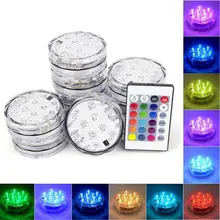 10 светодиодный RGB погружной светильник с дистанционным управлением, на батарейках, подводный Ночной светильник, напольная ваза, чаша, садовые вечерние украшения 10 светодиодный RGB погружной светильник с дистанционным управлением, на батарейках, подводный Ночной светильник, напольная ваза, чаша, садовые вечерние украшения